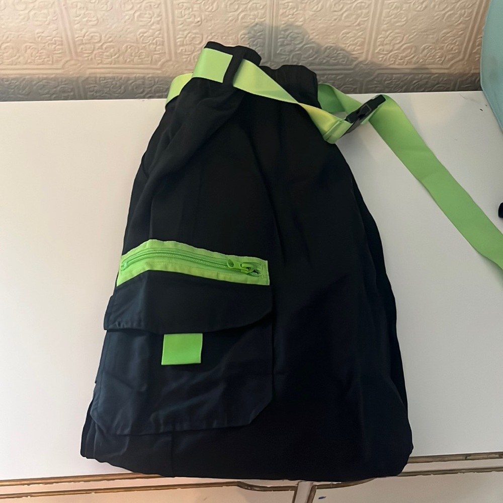 Black and green pants